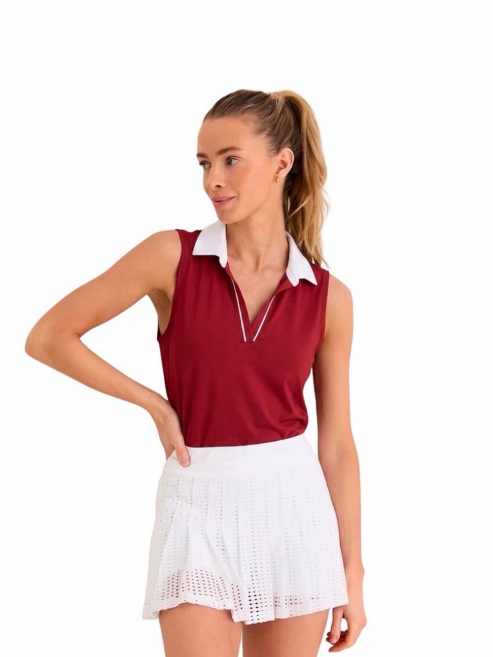 Tuckernuck Red Sleeveless Performance Jersey Caroline Size XS